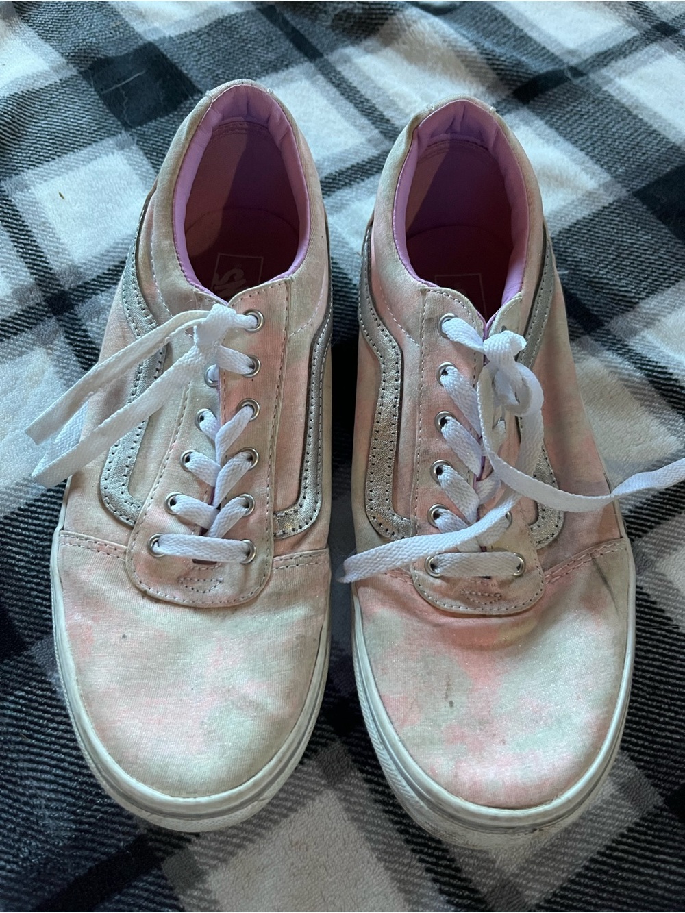 Vans Pink Tie-Dye Low Top Lace-Up Women's Sneakers